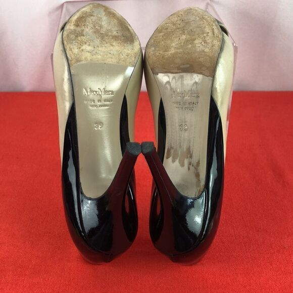 Max Mara Tan w Patent Cross Front Pumps - Picture 4 of 4